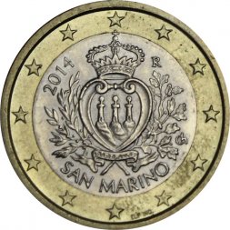 Сан-Марино 1 евро 2014 год - Герб Сан-Марино