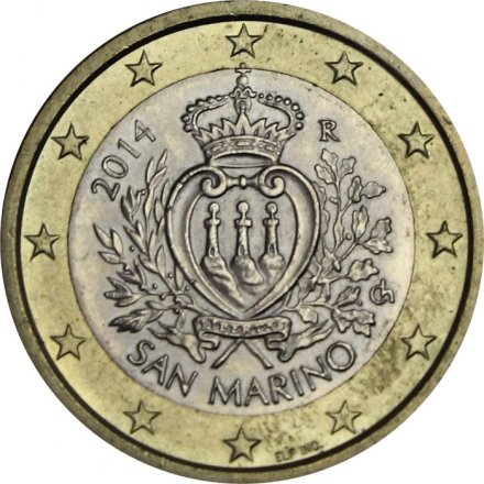 Сан-Марино 1 евро 2014 год - Герб Сан-Марино