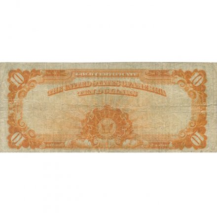 США 10 долларов 1922 год - Золотой сертификат - F