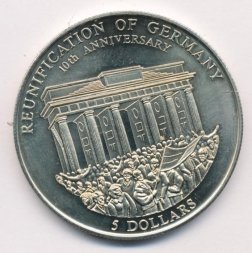 Либерия 5 долларов 2000 год