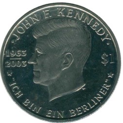 Виргинские острова 1 доллар 2003 год - 40 лет со дня убийства Кеннеди