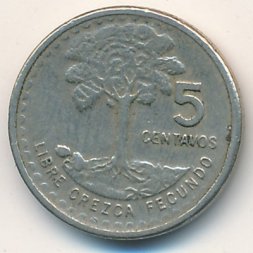 Гватемала 5 сентаво 1975 год