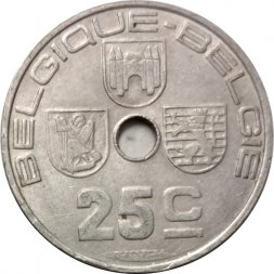 Бельгия 25 сантимов 1938 год (BELGIQUE - BELGIE)