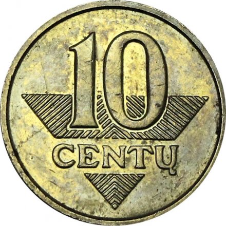 Литва 10 центов 2010 год