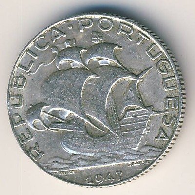 Португалия 2,5 эскудо 1947 год