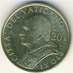 Ватикан 20 лир 2001 год