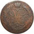 2 копейки 1760 год (номинал под Св. Георгием, гурт сетчатый) Елизавета Петровна (1741 - 1762) - F