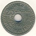 Тунис 25 сантимов 1919 год