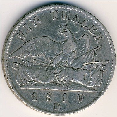 Пруссия 1 талер 1819 год