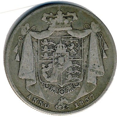 Великобритания 1/2 кроны 1837 год