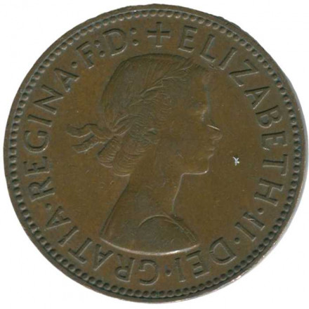 Великобритания 1/2 пенни 1958 год - Золотая лань
