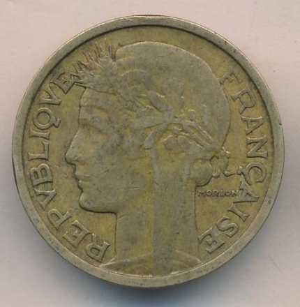 Франция 2 франка 1937 год