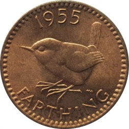 Великобритания 1 фартинг 1955 год