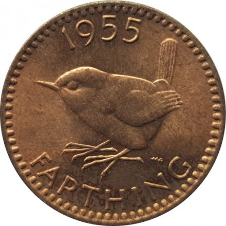 Великобритания 1 фартинг 1955 год