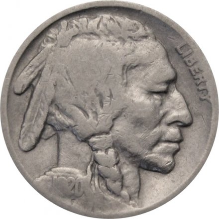 США 5 центов 1920 год - Buffalo Nickel (без отметки МД)