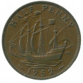 Великобритания 1/2 пенни 1952 год