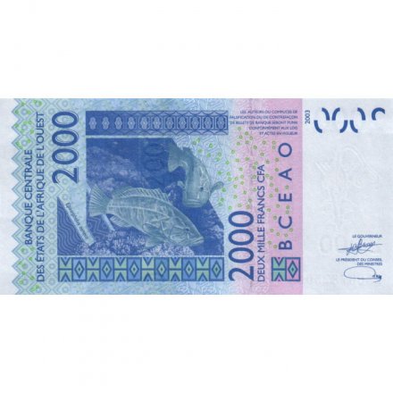Бенин (Центральная Африка) 2000 франков 2003 (2023) год - B - UNC