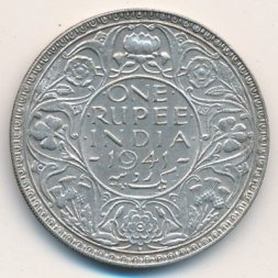 Британская Индия 1 рупия 1941 год