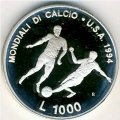 Сан-Марино 1000 лир 1994 год - ЧМ по футболу