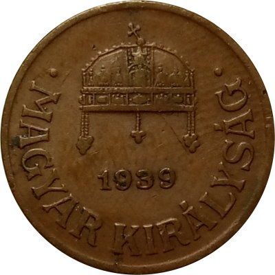 Венгрия 1 филлер 1939 год