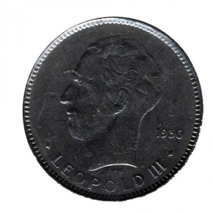 Бельгия 5 франков 1936 год - BELGIQUE