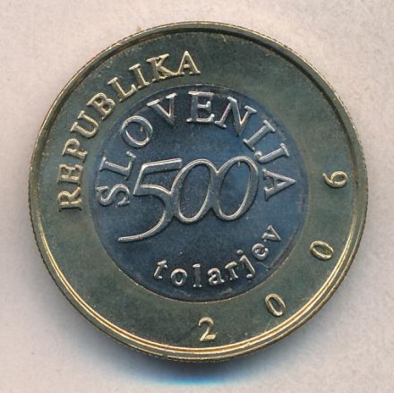 Словения 500 толаров 2006 год - 250 лет со дня рождения Антона Томажа Линхарта
