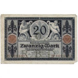Германия 20 марок 1915 год - VF-