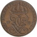 Швеция 5 эре 1919 год - Король Густав V (бронза)