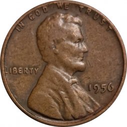 США 1 цент 1956 год - Авраам Линкольн (без отметки МД)