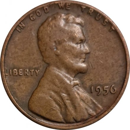 США 1 цент 1956 год - Авраам Линкольн (без отметки МД)