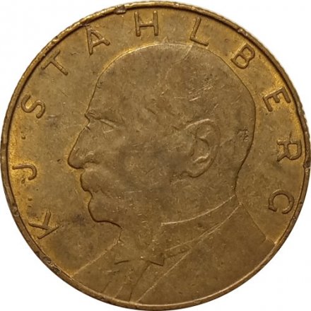 Памятный жетон Финляндия. Финский текст. 1960 год - Каарло Юхо Стольберг