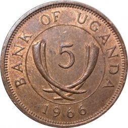 Уганда 5 центов 1966 год