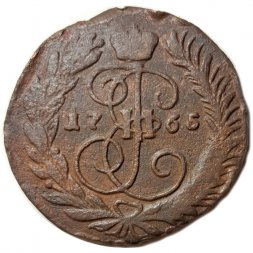 2 копейки 1765 год ММ Екатерина II (1762 - 1796) - F+