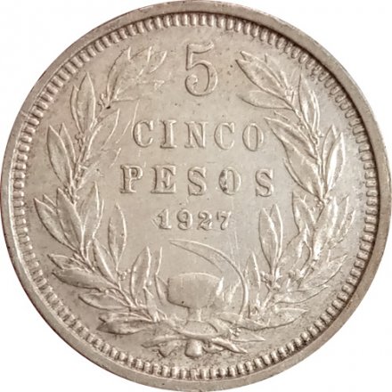 Чили 5 песо 1927 год
