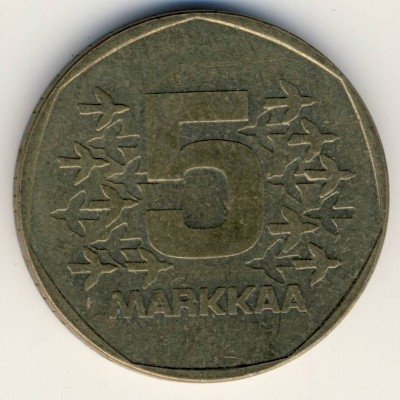 Финляндия 5 марок 1974 год