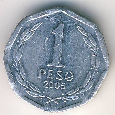 Чили 1 песо 2005 год
