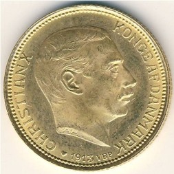 Дания 20 крон 1913 год