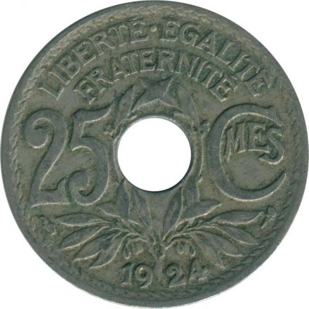 Франция 25 сантимов 1924 год