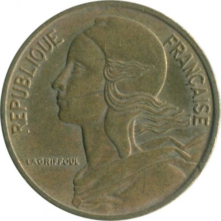 Франция 5 сантимов 1969 год - Марианна