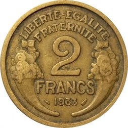 Франция 2 франка 1933 год