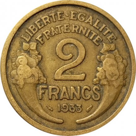 Франция 2 франка 1933 год