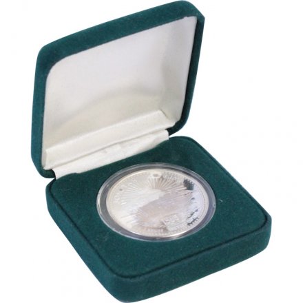 Жетон Россия 1 унция чистого серебра - Золотая Колыма - 5 лет Колыма-банк