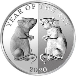 Токелау 5 долларов 2020 год - Год Крысы (Мыши) Большая (65 мм)