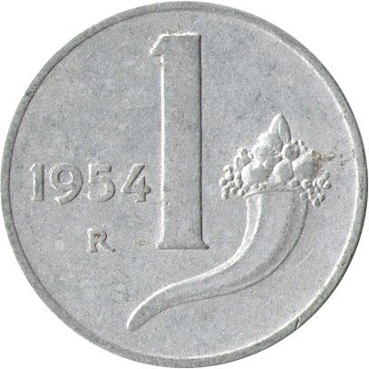 Италия 1 лира 1954 год