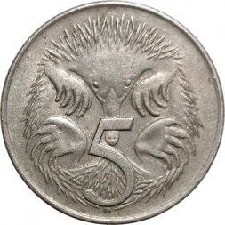 Австралия 5 центов 1971 год - Ехидна