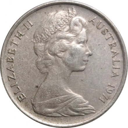 Австралия 5 центов 1971 год - Ехидна