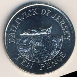 Джерси 10 пенсов 2002 год