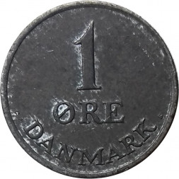 Дания 1 эре 1962 год - Король Фредерик IX (цинк)