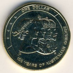 Австралия 1 доллар 2010 год - 100-летие чеканки монет