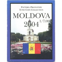 Набор из 8 пробных евромонет Молдавия 2004 год (в буклете)